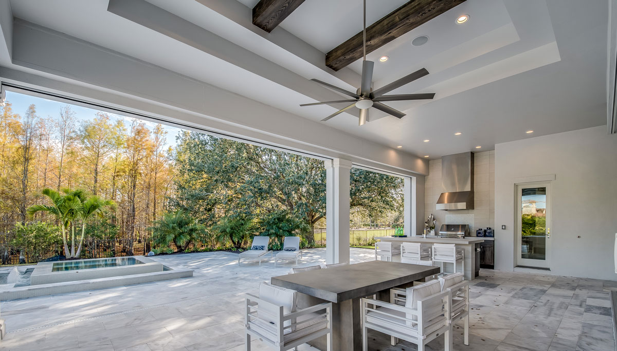 outdoor fan by kitchen