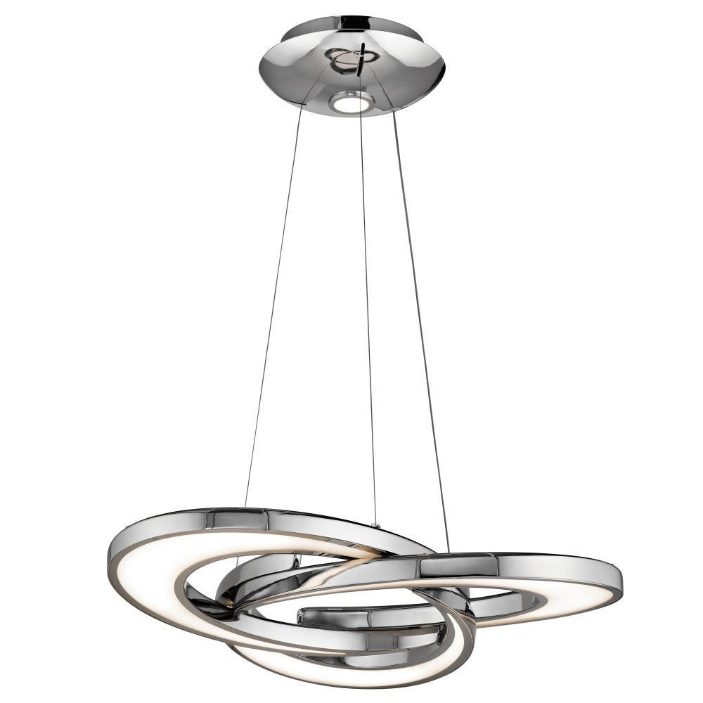 Chandelier/Pendant LED (83619) by Kichler A woven wonder, the Destiny Pendant is inspired by the Borromean ring, often used to express strength and unity. Three interlocking rings house the dimmable LED light beneath Etched Acrylic diffuser.